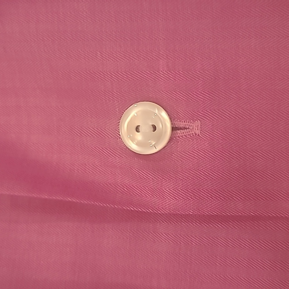 Eton Mens Slim Semi-Twill Contrast Collar Pink Dress Shirt Like New 15 3/4 - Picture 7 of 12